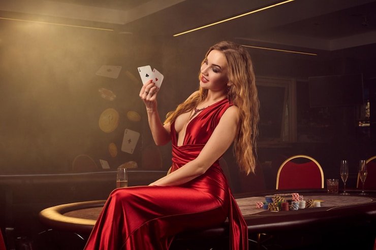 Antarmuka Infinite Blackjack di garudatoto dengan dealer langsung dan kartu-kartu di meja